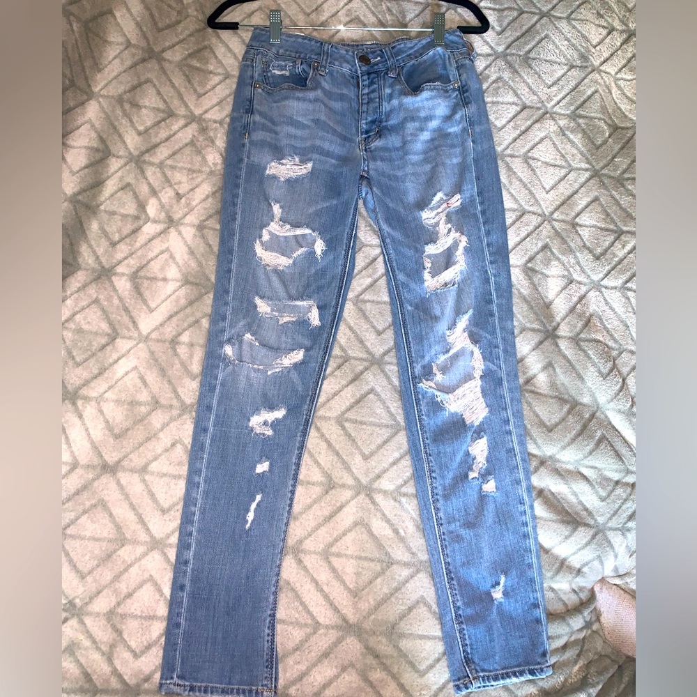 American Eagle relaxed skinny distressed jeans